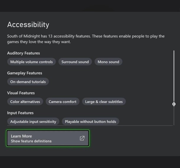 Xbox Accessibility Tags