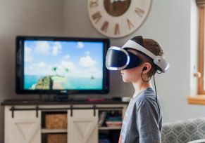 Boy Wearing Virtual Reality