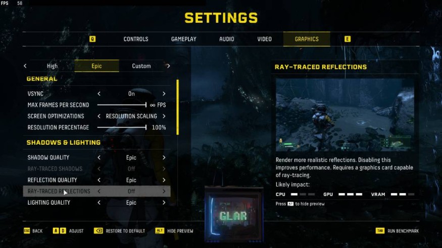returnal pc port graphics settings