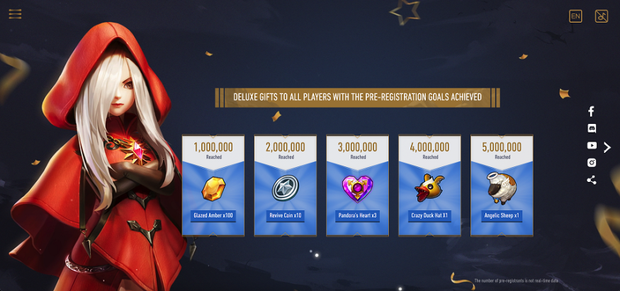 Pre-registration Rewards and Milestones
